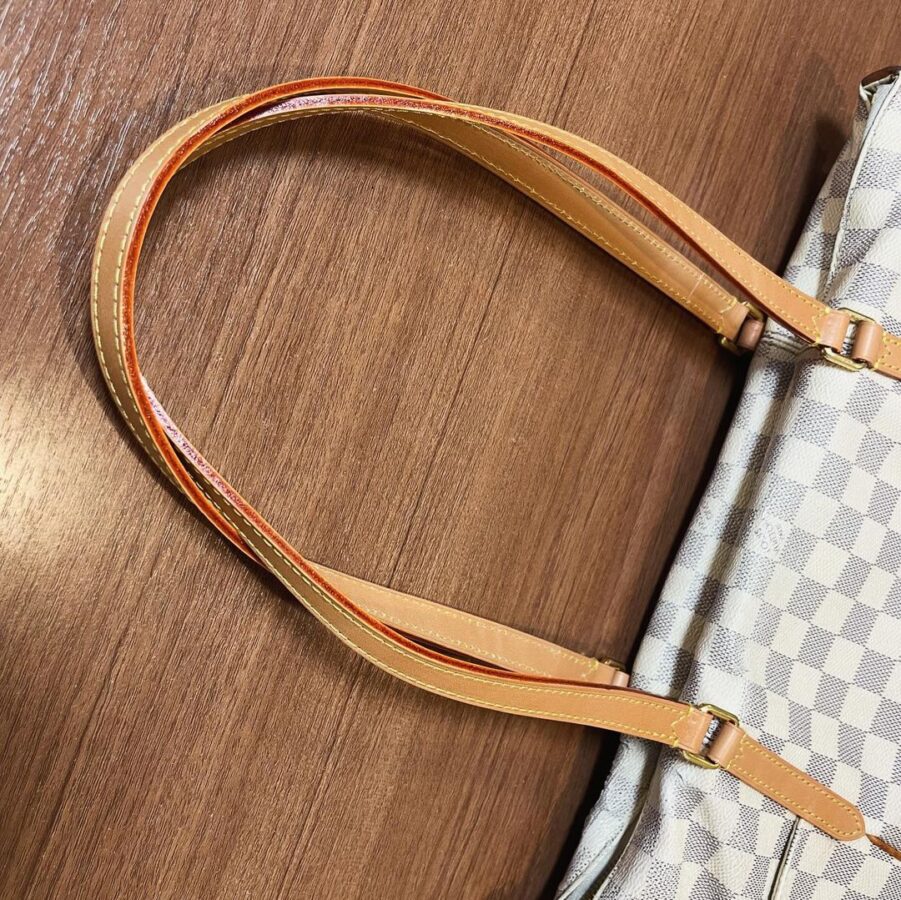 修理例：LV ダミエの持ち手（ハンドル）交換